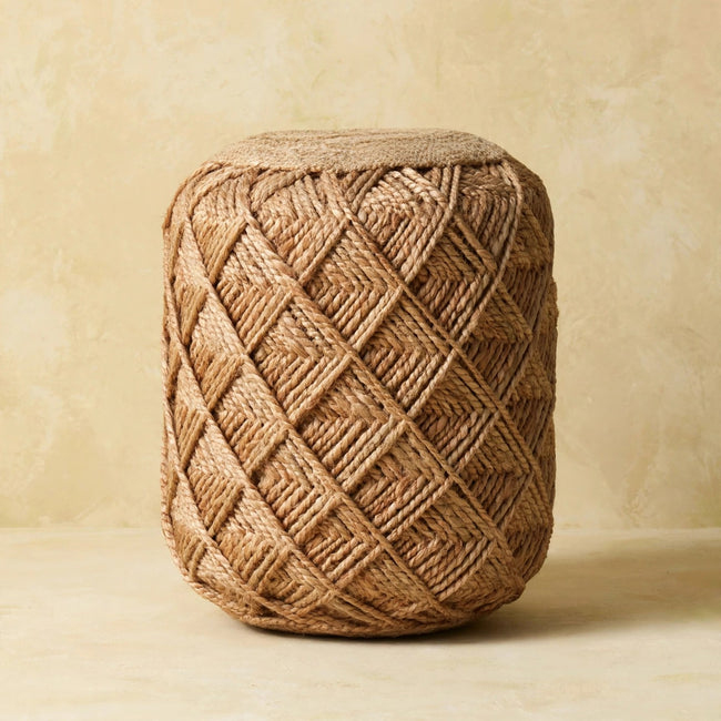Jute Fiber Footstool Large Pattern