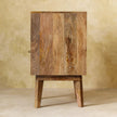 Knit Door Bedside used as a nightstand with bedroom accessories on top