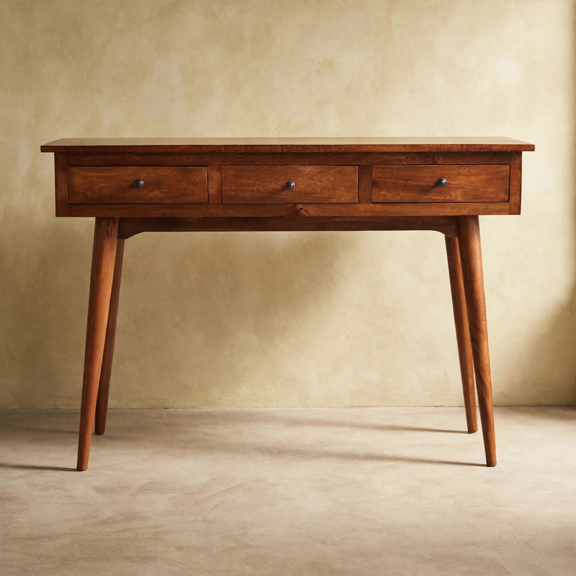 Large 3 Drawer Chestnut Console