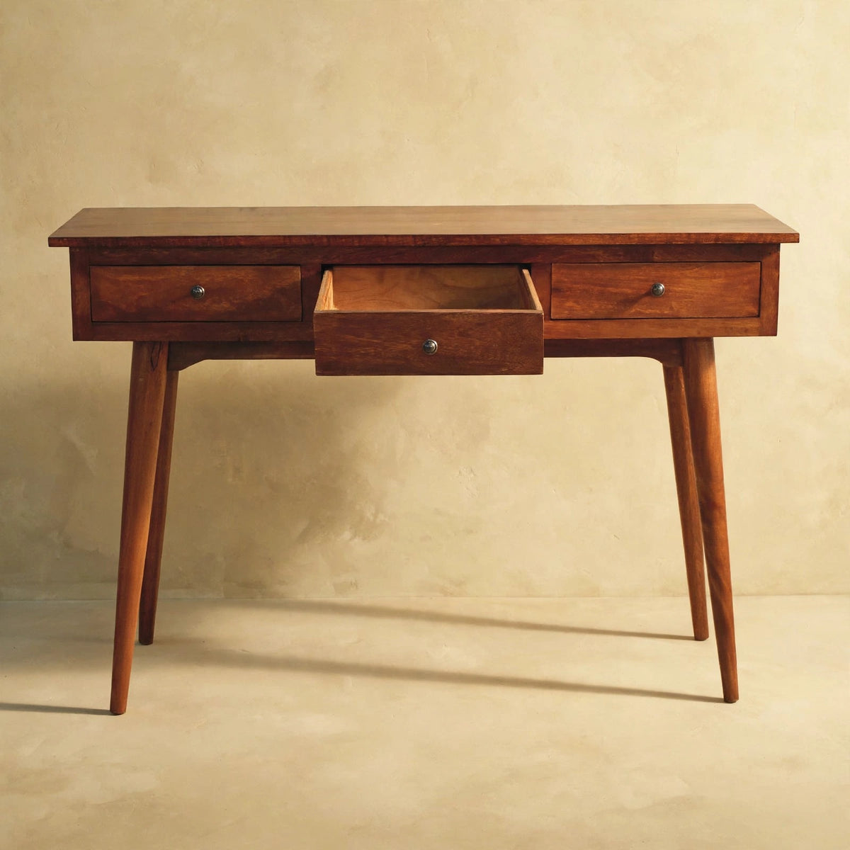 Large 3 Drawer Chestnut Console