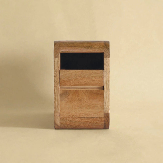 Large Oak-ish Curve Upper Slot Floating Bedside