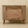 Larissa open double cabinet used as living room storage and display