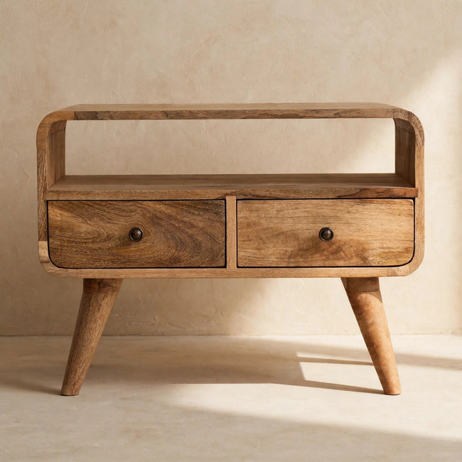Mini Curved Oak-ish Media Unit