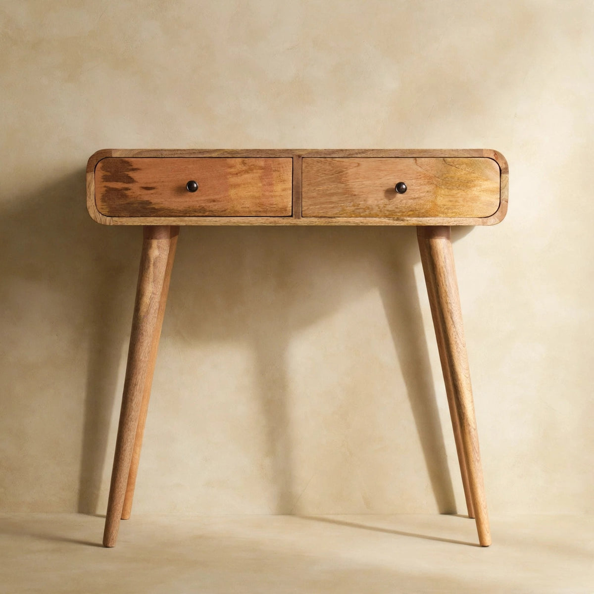 Oak-ish Curved Hallway Table