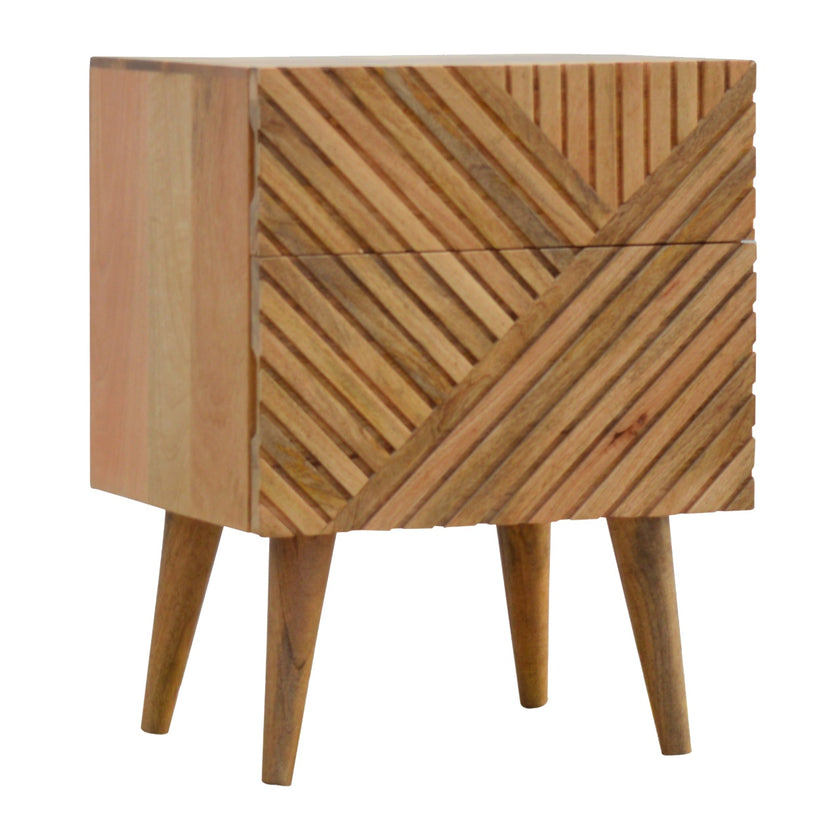 Lille 2 Drawer Oak-ish Bedside