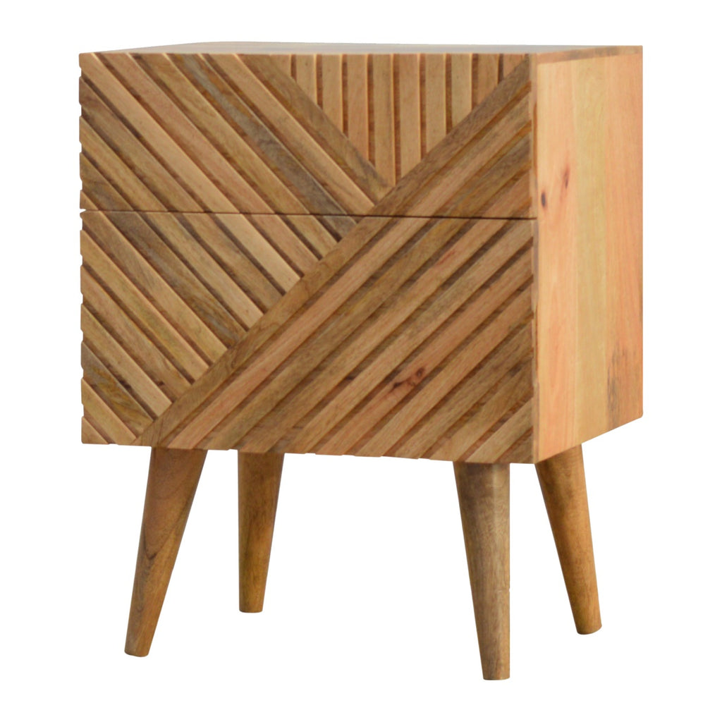 Lille 2 Drawer Oak-ish Bedside