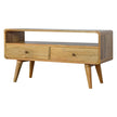 Curved Oak-ish Media Unit