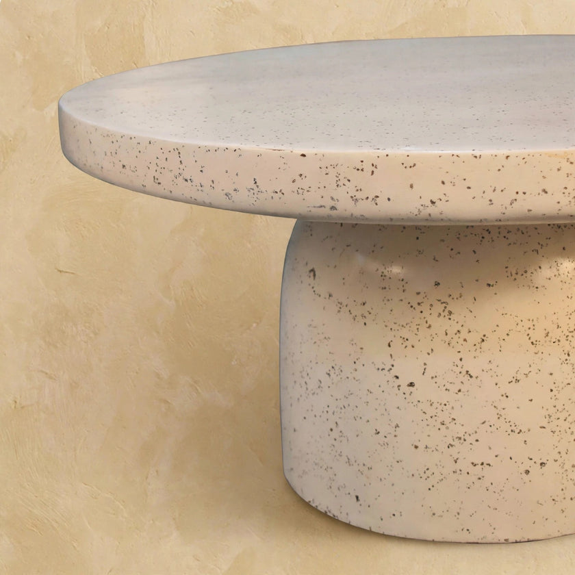 Serenity coffee table as a living room centerpiece with decor on top