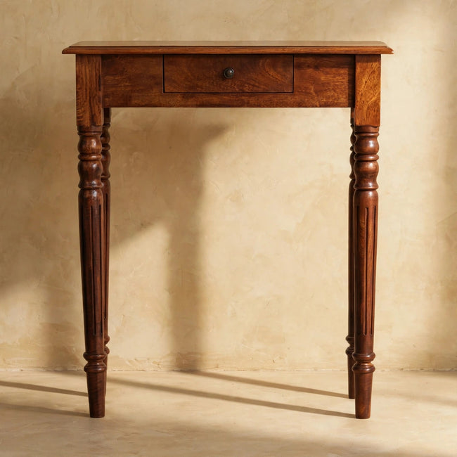 Turned Legs 1 Drawer Chestnut Console