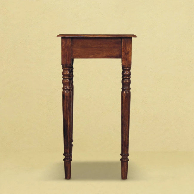 Turned Legs 3 Drawer Chestnut Console