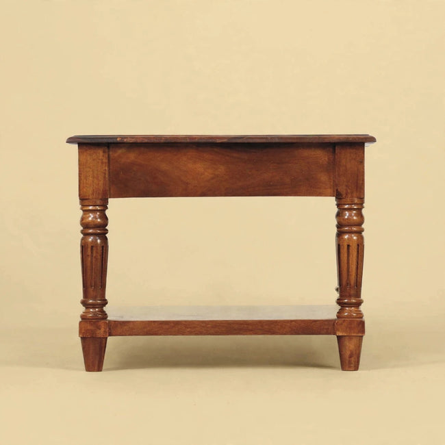 Turned Legs Chestnut 2 Drawer Coffee Table