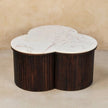 White marble top of the Verona coffee table in a living room
